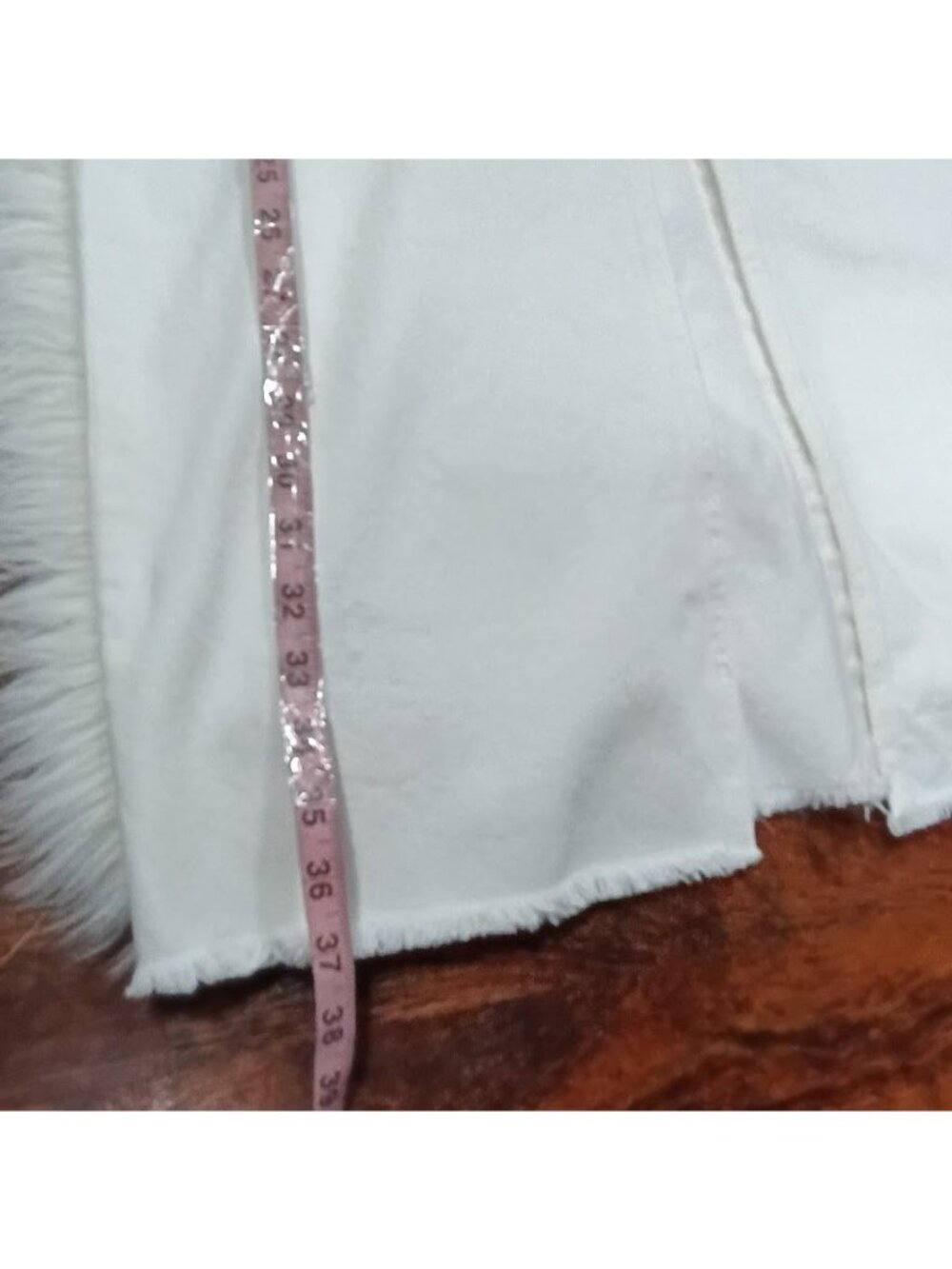 J.Crew White Denim Maxi Skirt 24 High Slit Modesty Frayed Hem Preppy Clean - Picture 6 of 14